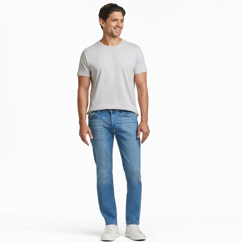 Ash & Erie Mens Midtown Jeans Medium Wash Blue 32x26 Stretch Denim Tapered Leg